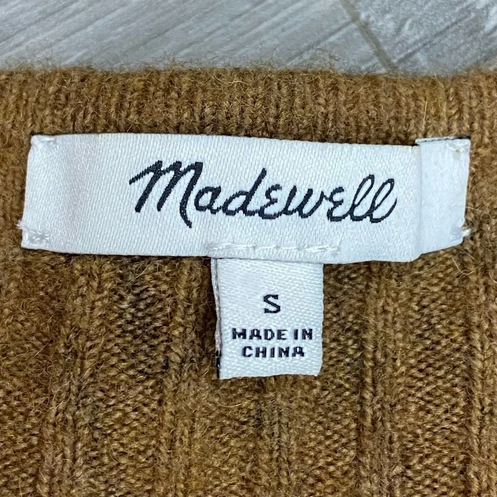 Madewell Tigerized Cameron Ribbed Cardigan Sweater in Coziest Yarn